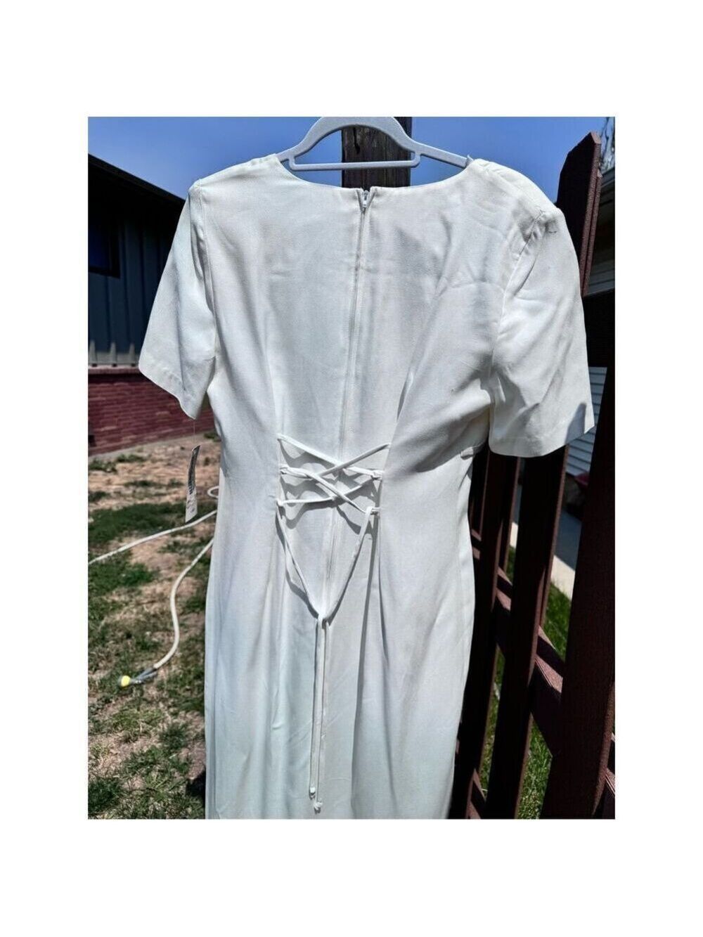 Vintage Sears dress BNWT size 7/8 Be Smart long satiny creamy - Picture 3 of 16